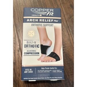 Arch Relief Plus  Built-In Orthotic Support  Black Copper‎ Fit Health Unisex